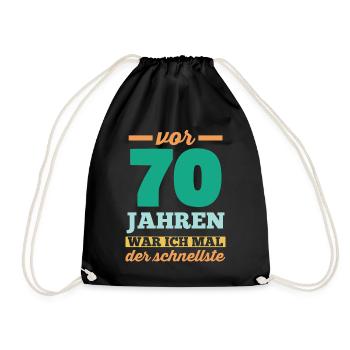 Siebzig 70 Jahre Siebzigster Geburtstag - Turnbeutel - Schwarz - Vorne