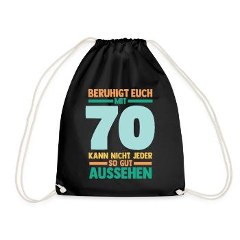 Siebzig 70 Jahre Siebzigster Geburtstag - Turnbeutel - Schwarz - Vorne