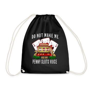 Casino Gambling Slot Machine Card Game - Drawstring Bag - black - Front