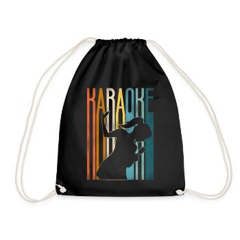 Karaoke Singer Retro Vintage - Turnbeutel - Schwarz - Vorne