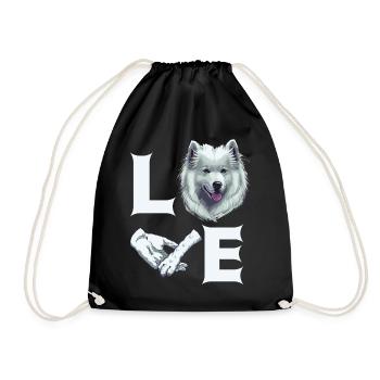 Love Samoyed Cute Dog Paw Pet Lover Hand - Turnbeutel - Schwarz - Vorne