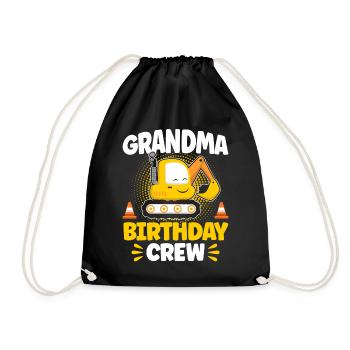 Grandma Birthady Crew - Turnbeutel - Schwarz - Vorne