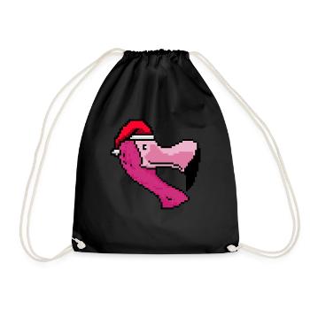 Flamingo Pixelated Christmas - Drôle - Sac de sport léger - noir - Devant