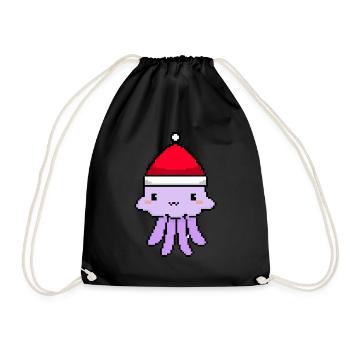 Pixelated Jellyfish Christmas - Drôle - Sac de sport léger - noir - Devant