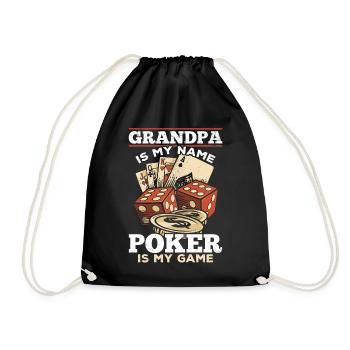 Poker Player Grandpa Is My Name Poker Is My Game - Drawstring Bag - black - Front