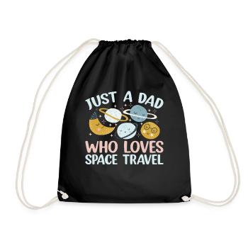 Aerospace Daddy - Just A Dad Who Loves Space Trave - Turnbeutel - Schwarz - Vorne