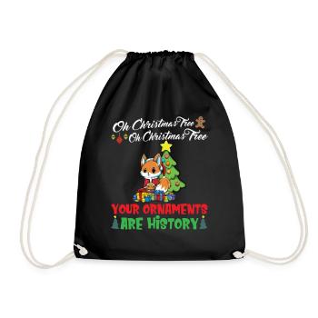 Oh Christmas Tree Your Ornaments Are History - Drawstring Bag - black - Front