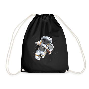 Astronaut Weltraum Mix Kassette Retro Vintage - Turnbeutel - Schwarz - Vorne
