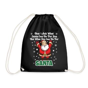 Drôle de Père Noël Père Noël Motif de Père Noël sale - Sac de sport léger - noir - Devant