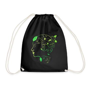 Ornaments Show Veggies In My Head, Vegetarian And - Drawstring Bag - black - Front
