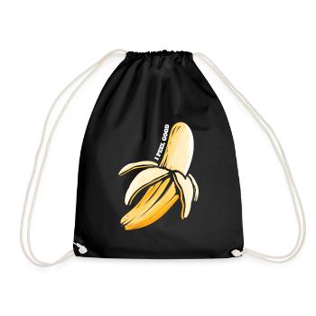 I Feel Good - I Peel Good Banana - Vegetarian And - Drawstring Bag - black - Front