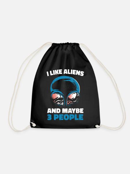 Alien UFO Aliens Außerirdischer - Turnbeutel - Schwarz