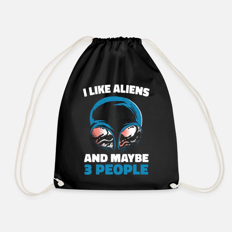 Alien UFO Aliens Außerirdischer - Turnbeutel - Schwarz