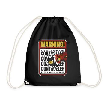 Gamer Gaming Video Games Console Controller - Drawstring Bag - black - Front