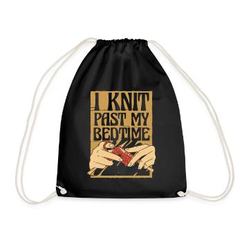 Knitting Crochet Knitter Crocheters - Drawstring Bag - black - Front