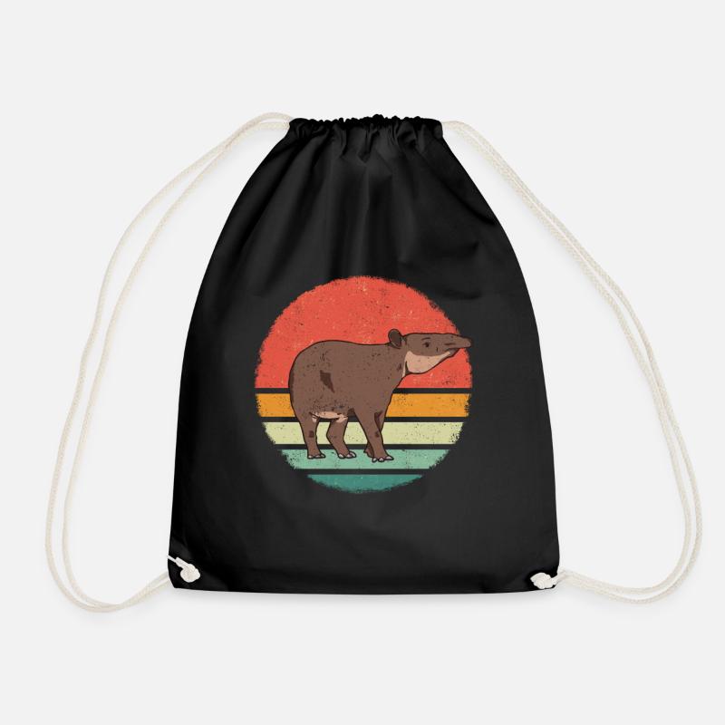 Tapir Tapirus Tier Tapire - Turnbeutel - Schwarz