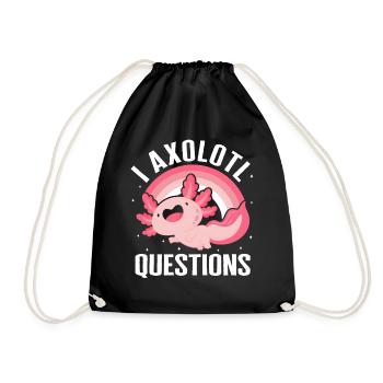 Axolotl Shirt, I Axolotl Questions Arc-en-ciel Mignon - Sac de sport léger - noir - Devant