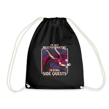 I'm not procastinating I'm doing side - Drawstring Bag - black - Front