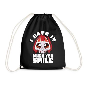 I hate it when you smile | - Drawstring Bag - black - Front