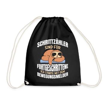 SCHRITTZÄHLER SIND FÜR FORTGESCHRITTENE ICH - Turnbeutel - Schwarz - Vorne