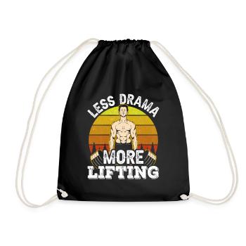 Moins de drame Plus de haltérophilie Gym Hobby - Sac de sport léger - noir - Devant