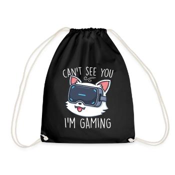 Lustige Kinder VR Gamer Geschenk Kann Sie nicht sehen Im Gaming - Turnbeutel - Schwarz - Vorne