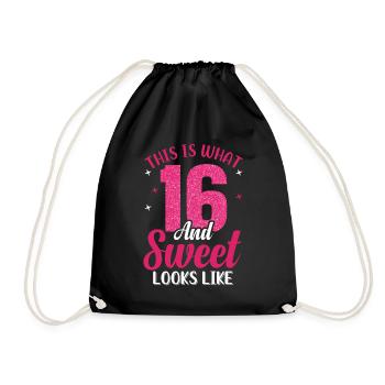 16e anniversaire pour les filles Fille Seize ans - Sac de sport léger - noir - Devant