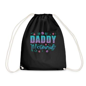 Papa Mermaid - Drawstring Bag - black - Front