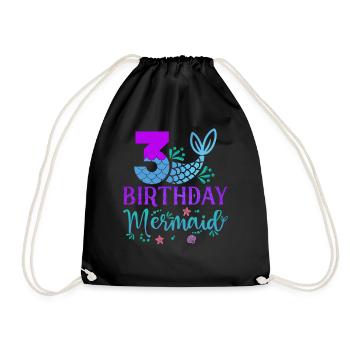 3ème anniversaire Sirène - Sac de sport léger - noir - Devant