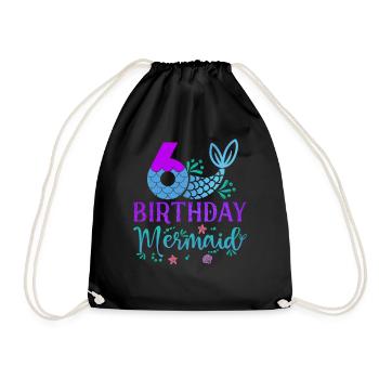 6ème anniversaire Sirène - Sac de sport léger - noir - Devant