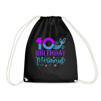 10e anniversaire Sirène - Sac de sport léger - noir - Devant