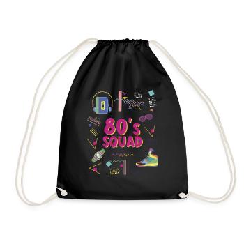 80's Squad 80's Party Motto Gruppe 80er - Turnbeutel - Schwarz - Vorne