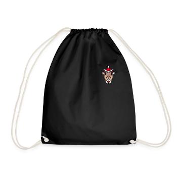 Cerf pixelisé Noël - Drôle de cerf - Sac de sport léger - noir - Devant