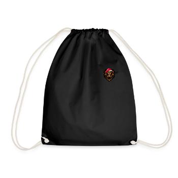 Leo Pixelated Christmas - Funny Lion Xmas - Drawstring Bag - black - Front