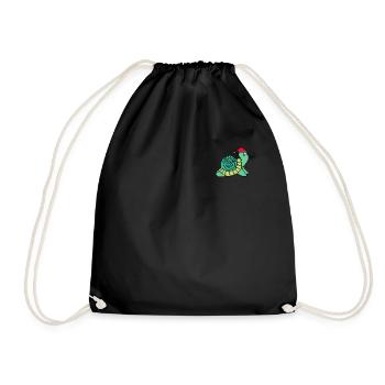 Noël de tortue pixélisée - Drôle - Sac de sport léger - noir - Devant