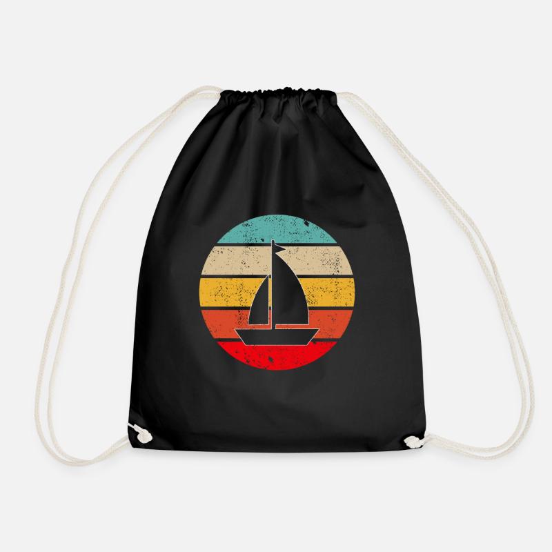Segeln Retro - Turnbeutel - Schwarz