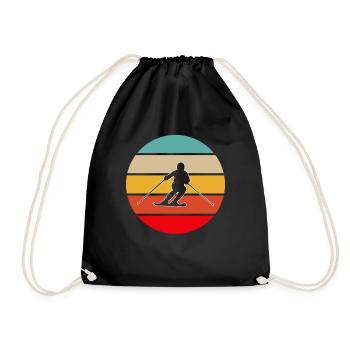 Ski rétro - Sac de sport léger - noir - Devant