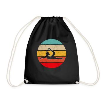 Yoga Retro - Turnbeutel - Schwarz - Vorne
