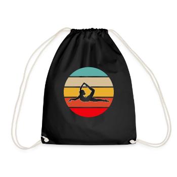 Yoga Retro - Turnbeutel - Schwarz - Vorne