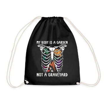 Régime végétalien Mon corps est un jardin végétarien sans viande - Sac de sport léger - noir - Devant
