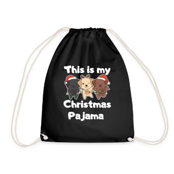 Pyjamas de Noël Labrador Chiens - Sac de sport léger - noir - Devant