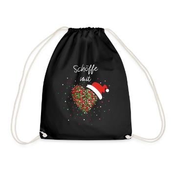 Schöffe mit Herz Ehrenamtlicher Weihnachtsmotiv - Turnbeutel - Schwarz - Vorne