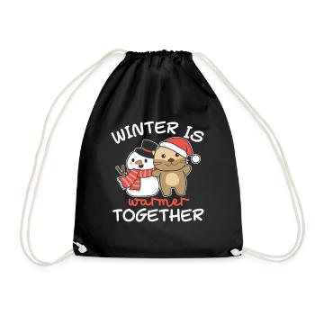 Loutre L’hiver est plus chaud ensemble Schneemann - Sac de sport léger - noir - Devant