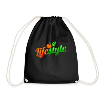 Vegetarian And Vegan Lifestyle - Go Vegan - Turnbeutel - Schwarz - Vorne