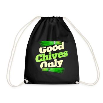 Good Chives Only - Vegetarian or Go Vegan - Drawstring Bag - black - Front