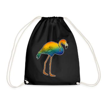 Flamant rose arc-en-ciel - Sac de sport léger - noir - Devant