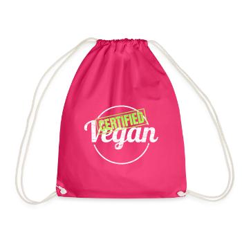 Label For Certified Vegan - Turnbeutel - Fuchsia - Vorne