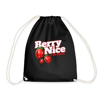 I Am Berry Nice Because I Am A Vegetarian - Go - Drawstring Bag - black - Front