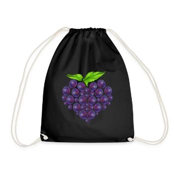 Vitis Vigne de Baies en forme de Cœur - Végétarien - Sac de sport léger - noir - Devant