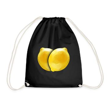 Two Lemons Forming A Heart. Love Veggies - Go - Drawstring Bag - black - Front